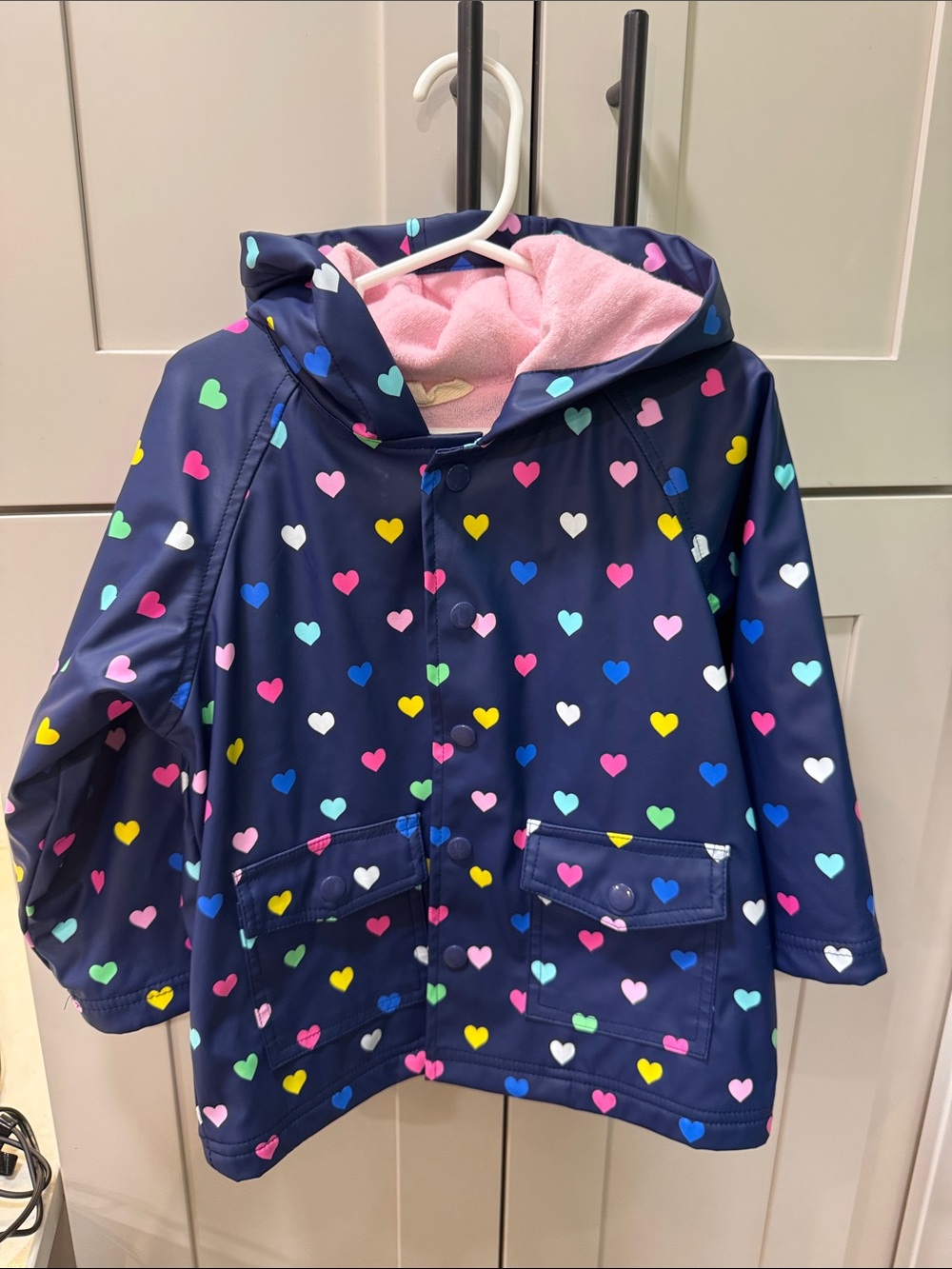 Pottery Barn Kids Kids Navy Heart Raincoat 3T